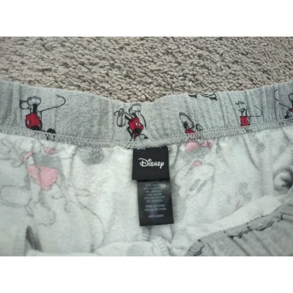 Disney Mickey Mouse Pajama Pants Mens Large Gray‎ Pull On Sleep Loungewear - Picture 2 of 7